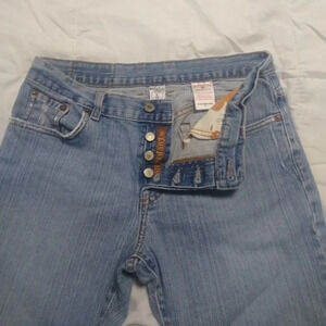 LUCKY BRAND BUTTON FLY BLUE RIDER CROP DENIM JEANS 6/28
